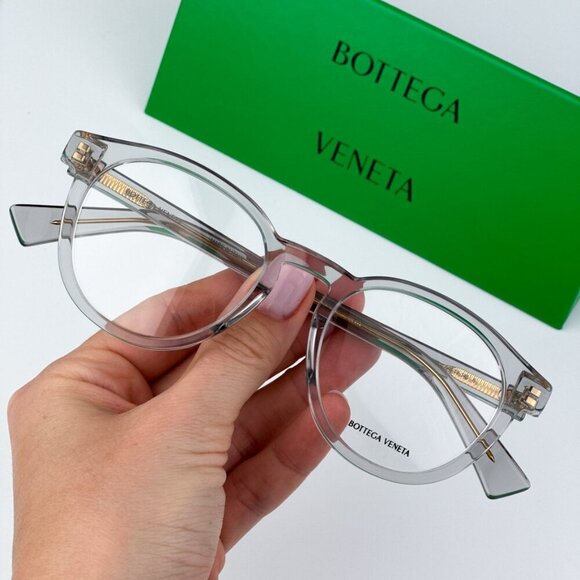 Bottega Veneta BV1225O 007 BRAND NEW Eyeglasses Grey Oval Unisex